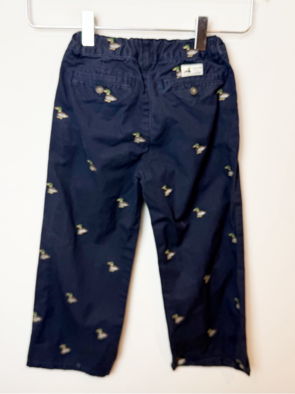 Janie and Jack | Boys Navy Mallard Duck Embroidered Chino Pants - Picture 3 of 7